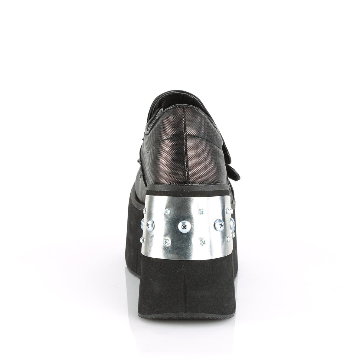 DemoniaCult Pompes pour femmes KERA-13 Cuir végétalien Blk-Pewter