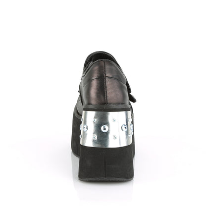 DemoniaCult Pompes pour femmes KERA-13 Cuir végétalien Blk-Pewter