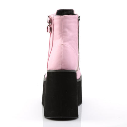 DemoniaCult Bottes de cheville des femmes KERA-21 B. Cuir végétalien rose