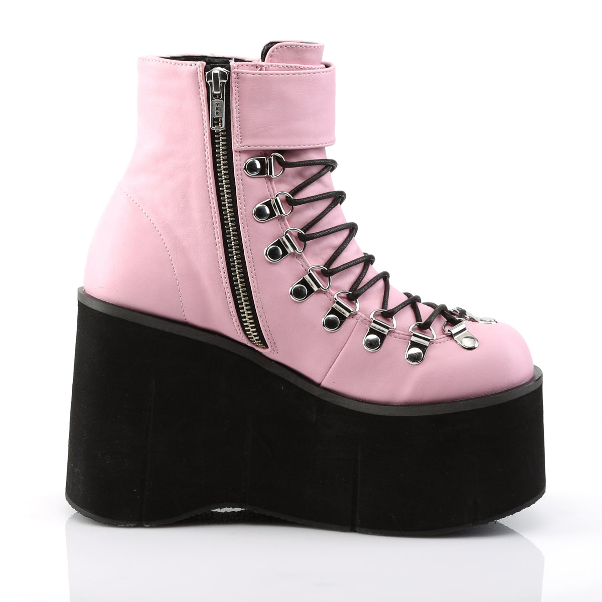DemoniaCult Bottes de cheville des femmes KERA-21 B. Cuir végétalien rose