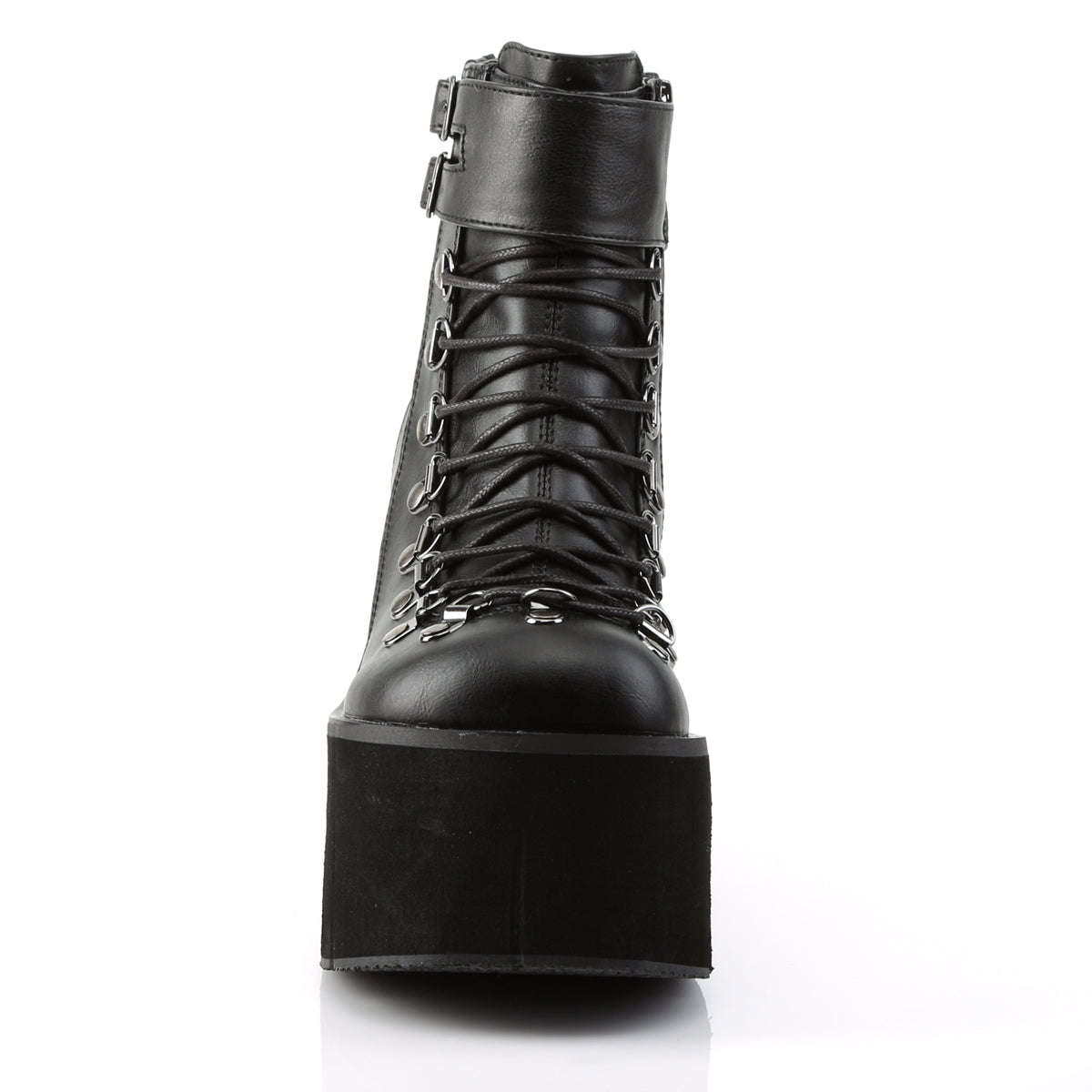 DemoniaCult Bottes de cheville des femmes KERA-21 Cuir végétalien BLK