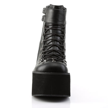 DemoniaCult Bottes de cheville des femmes KERA-21 Cuir végétalien BLK