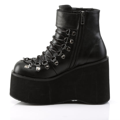 DemoniaCult Bottes de cheville des femmes KERA-21 Cuir végétalien BLK