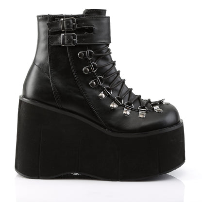 DemoniaCult Bottes de cheville des femmes KERA-21 Cuir végétalien BLK