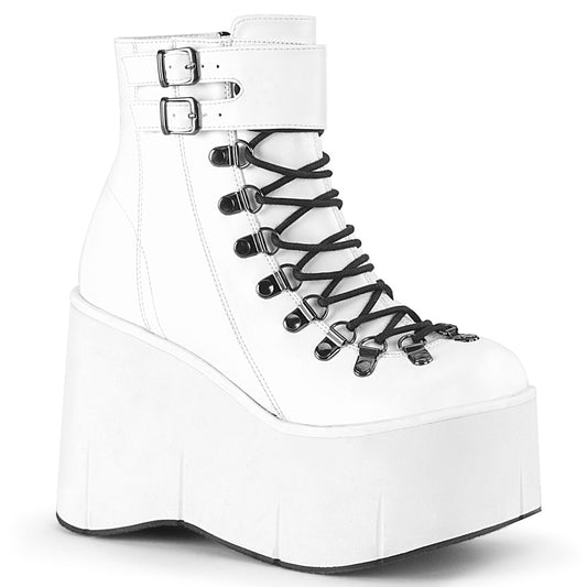 DemoniaCult Bottes de cheville des femmes KERA-21 Wht Vegan Leather