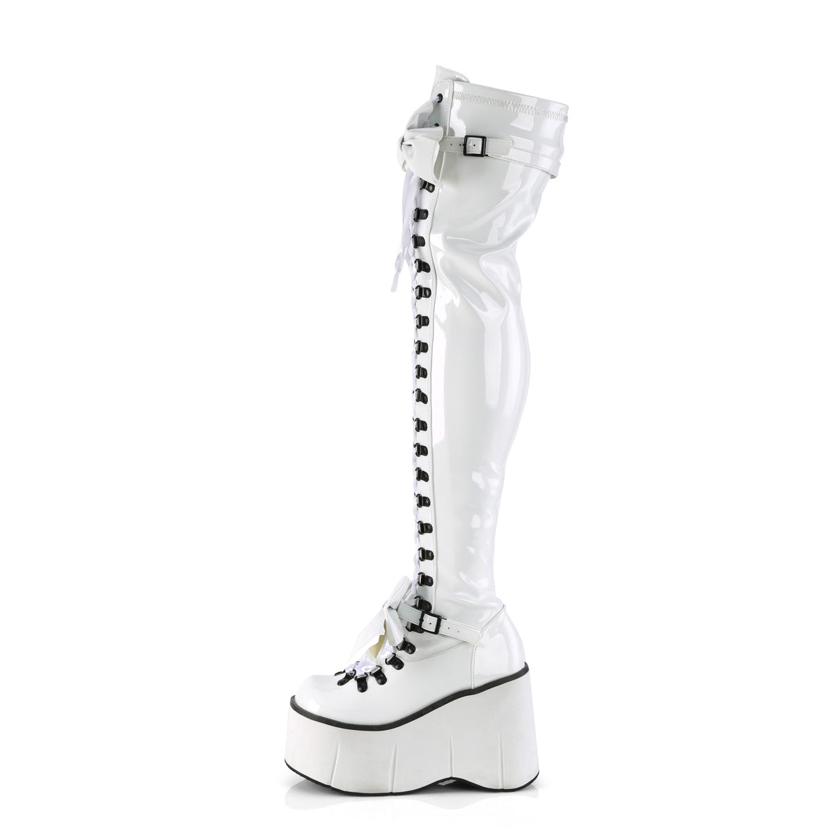 DemoniaCult  Bottes KERA-303 Wht Stret Patent