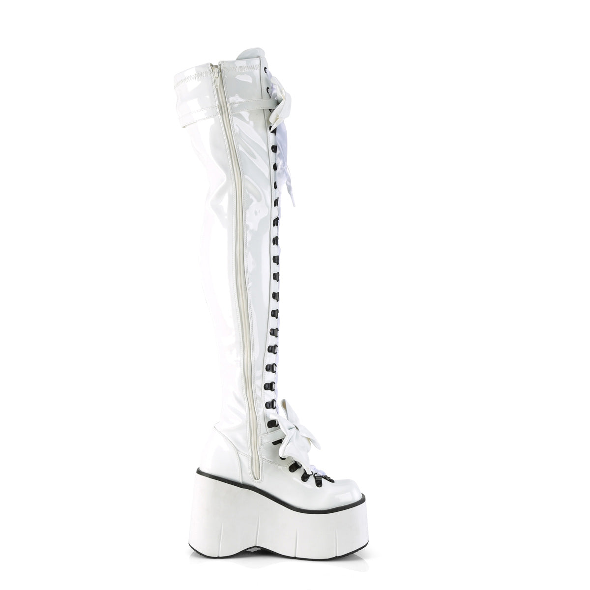 DemoniaCult  Bottes KERA-303 Wht Stret Patent