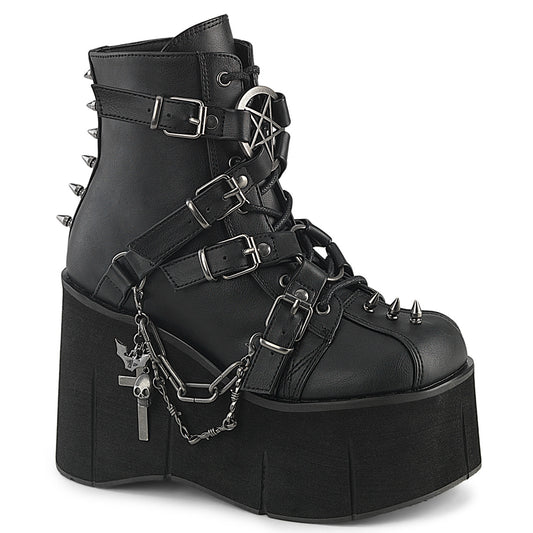 DemoniaCult Women's Ankle Boots KERA-68 Blk Vegan Leather