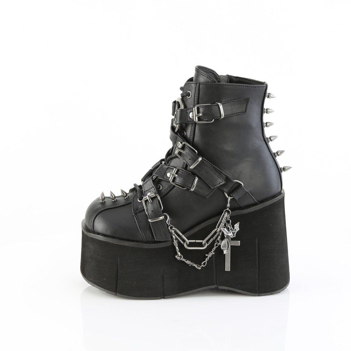 DemoniaCult Women's Ankle Boots KERA-68 Blk Vegan Leather