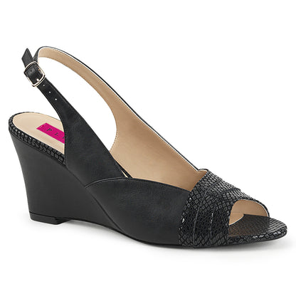 Pleaser Pink Label Pompes pour femmes KIMBERLY-01SP Blk Faux Cuir