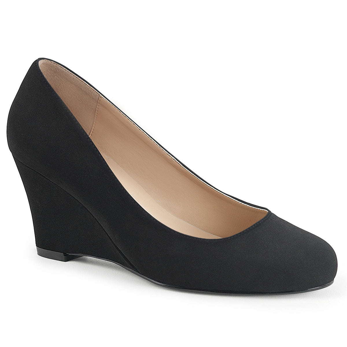 Pleaser Pink Label Womens Pumps KIMBERLY-08 Blk Nubuck Suede