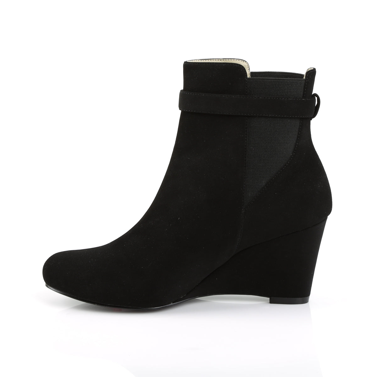 Pleaser Pink Label Womens Ankle Boots KIMBERLY-102 Blk Nubuck Suede
