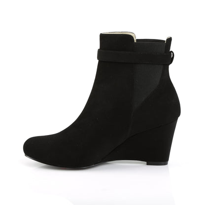 Pleaser Pink Label Womens Ankle Boots KIMBERLY-102 Blk Nubuck Suede