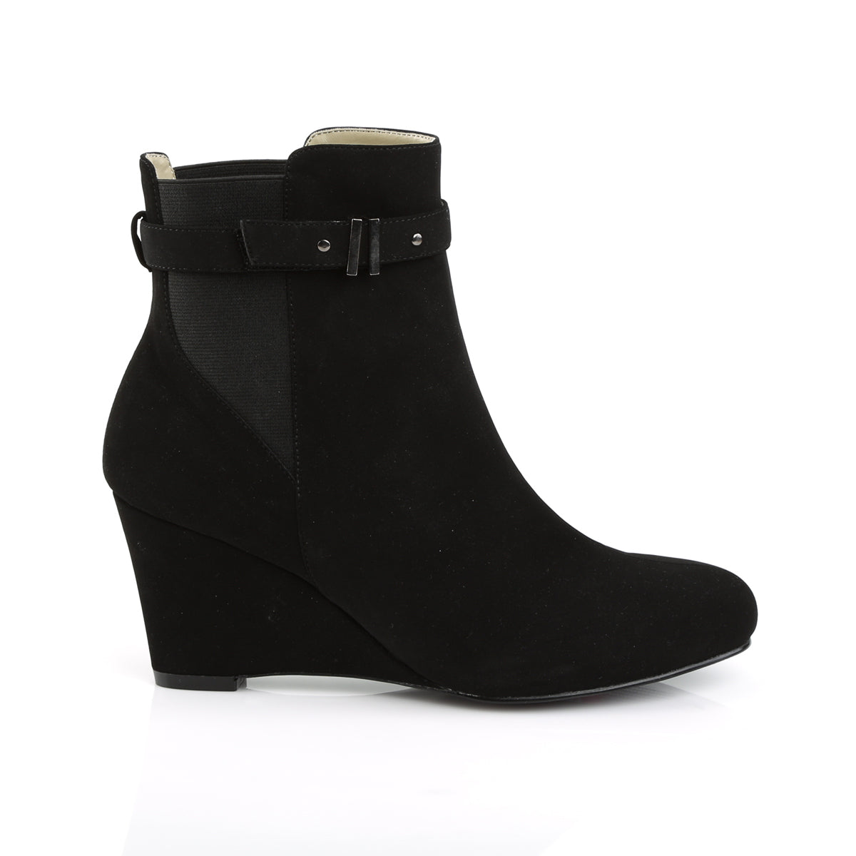 Pleaser Pink Label Womens Ankle Boots KIMBERLY-102 Blk Nubuck Suede