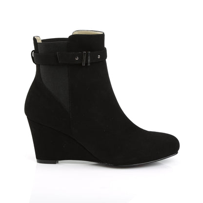 Pleaser Pink Label Womens Ankle Boots KIMBERLY-102 Blk Nubuck Suede
