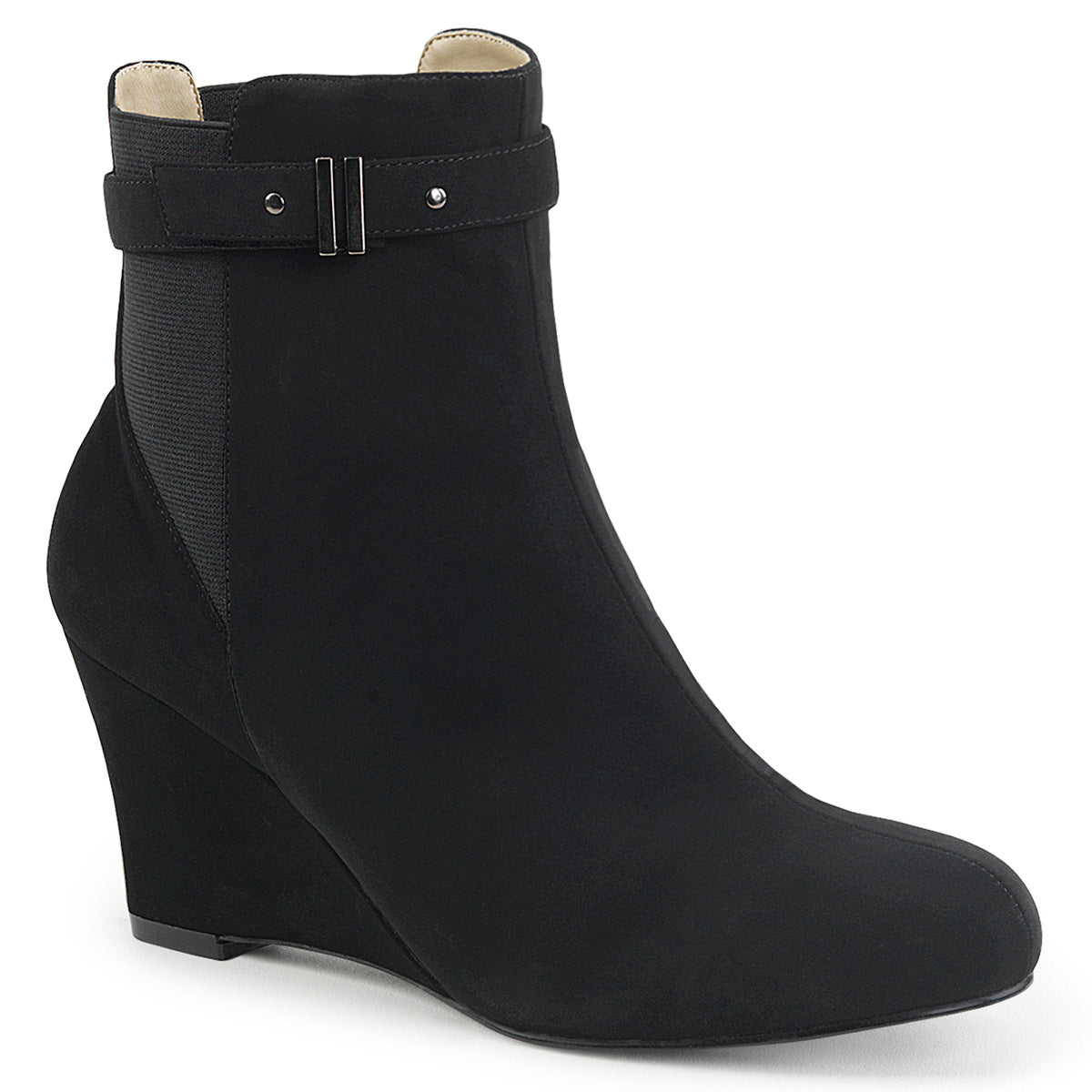 Pleaser Pink Label Womens Ankle Boots KIMBERLY-102 Blk Nubuck Suede