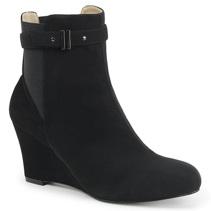 Pleaser Pink Label Womens Ankle Boots KIMBERLY-102 Blk Nubuck Suede