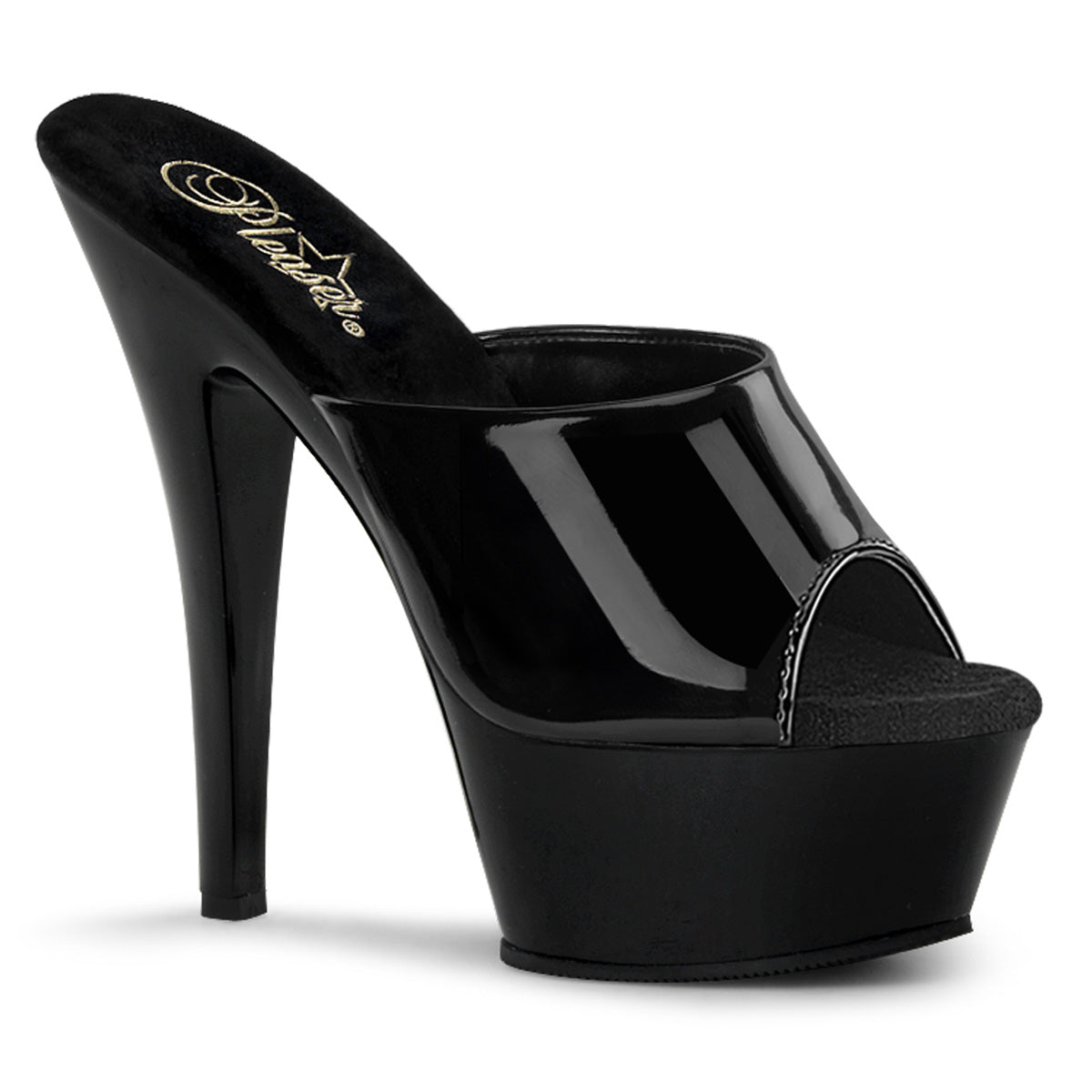 Pleaser Sandales pour femmes KISS-201 blk pat / blk