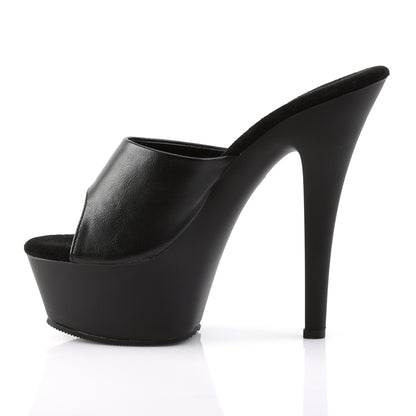 Pleaser Sandales pour femmes KISS-201 BLK FAUX CUIR / BLK MATTE