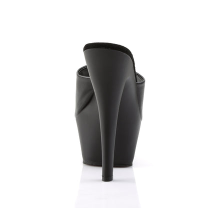 Pleaser Sandales pour femmes KISS-201 BLK FAUX CUIR / BLK MATTE