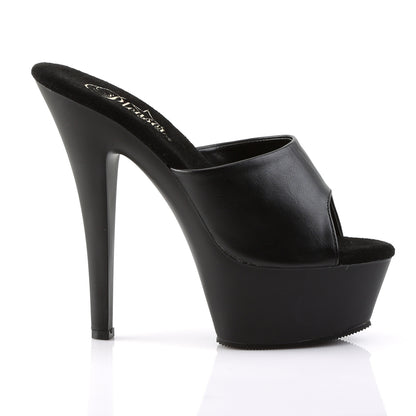 Pleaser Sandales pour femmes KISS-201 BLK FAUX CUIR / BLK MATTE