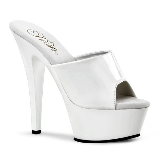 Pleaser Sandales pour femmes KISS-201 wht pat / wht