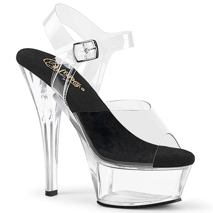 Pleaser Women's Platform Shoes KISS-208 Clr-Blk/Clr