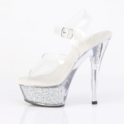 Pleaser Women's Platform Shoes KISS-208RSI Clr/Clr-Slv AB RS