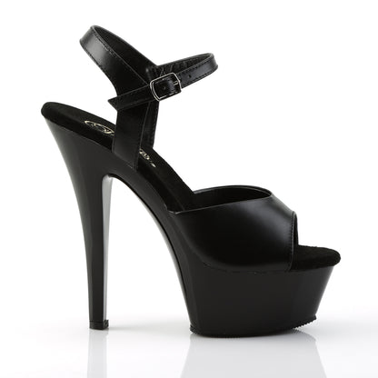 Pleaser Womens Sandals KISS-209 Blk Leather/Blk