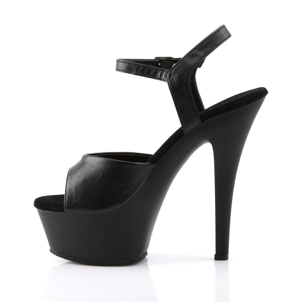 Pleaser Womens Sandals KISS-209 Blk Faux Leather/Blk Matte