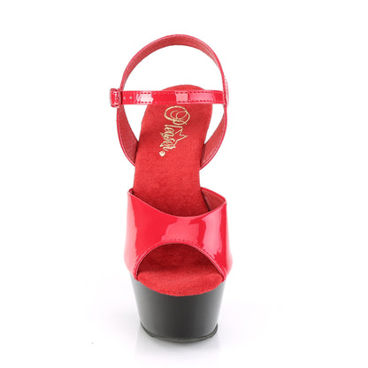 Pleaser Sandales pour femmes KISS-209 PAT / BLK ROUGE