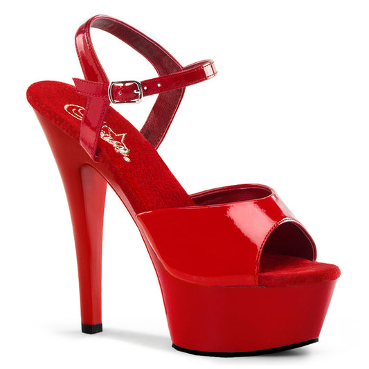 Pleaser Sandales pour femmes KISS-209 Pat rouge / rouge