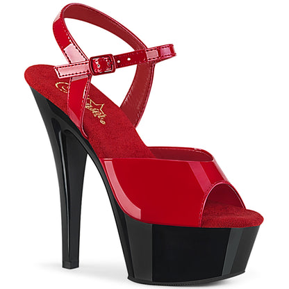 Pleaser Sandales pour femmes KISS-209 PAT / BLK ROUGE