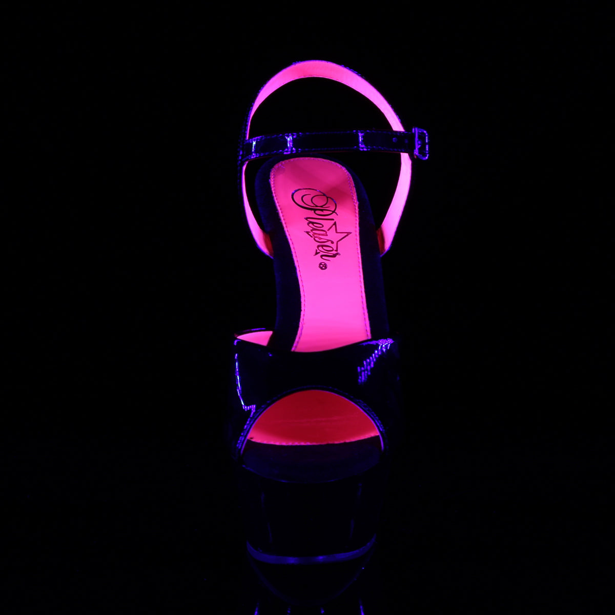 Pleaser Sandales pour femmes KISS-209tt blk pat / blk-néon H. rose