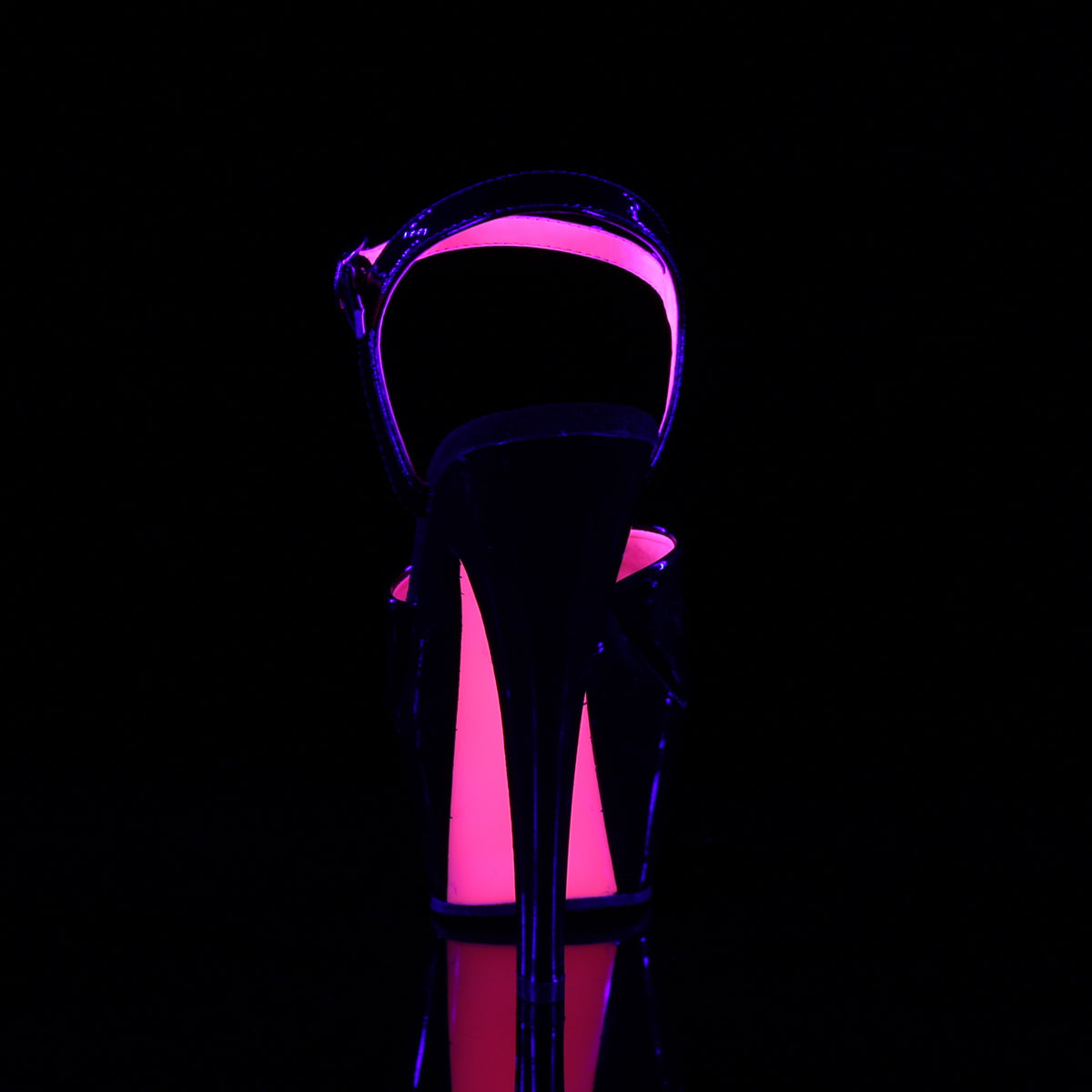Pleaser Sandales pour femmes KISS-209tt blk pat / blk-néon H. rose