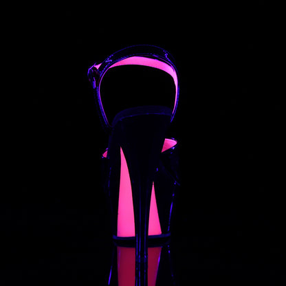Pleaser Sandales pour femmes KISS-209tt blk pat / blk-néon H. rose