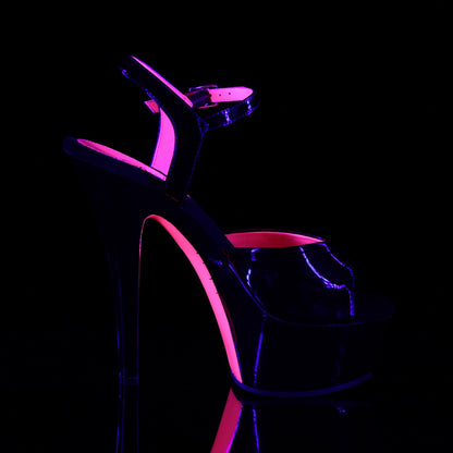 Pleaser Sandales pour femmes KISS-209tt blk pat / blk-néon H. rose