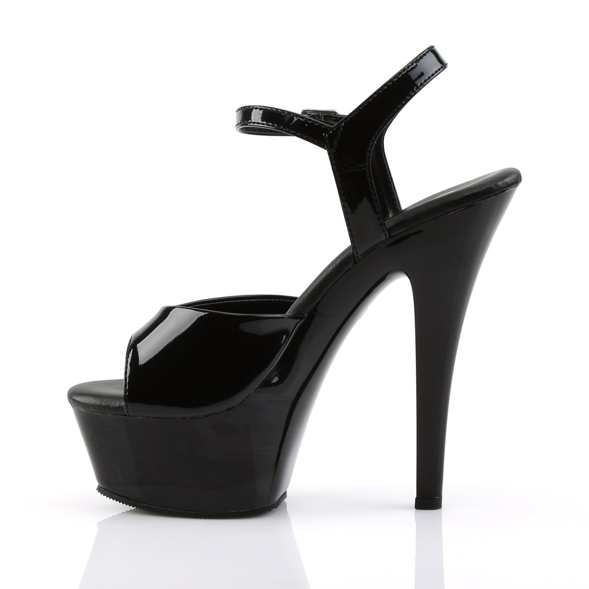 Pleaser Sandales pour femmes KISS-20VL BLK PAT / BLK