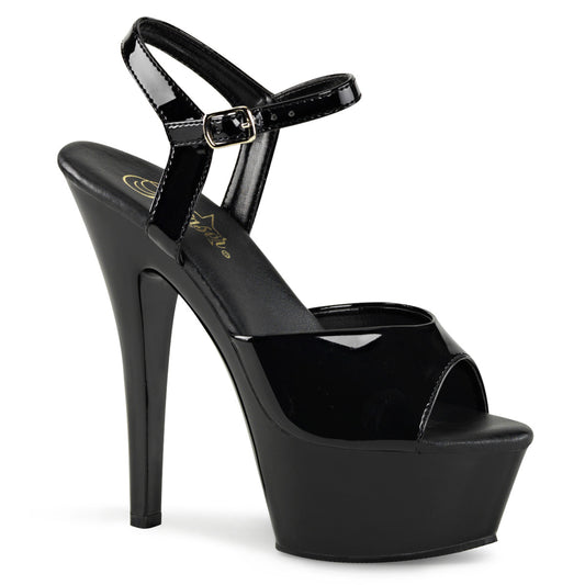 Pleaser Sandales pour femmes KISS-20VL BLK PAT / BLK