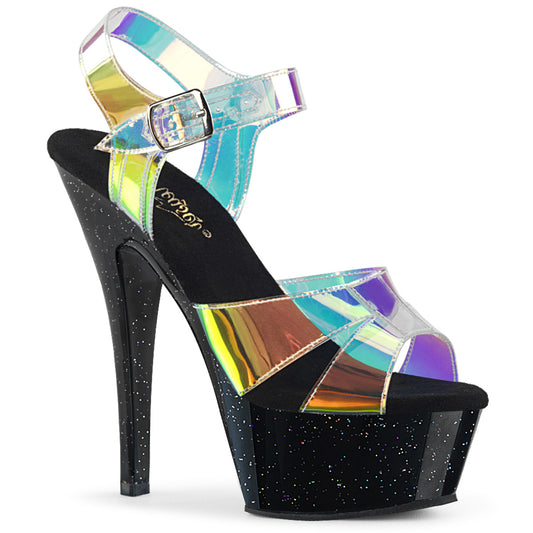 Pleaser Womens Sandals KISS-220MMR Magic Mirror TPU/Blk