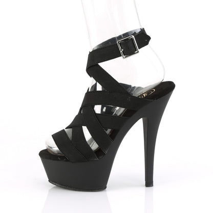 Pleaser Sandales pour femmes KISS-241 BLK BANDE ELASTIQUE / BLK MATTE