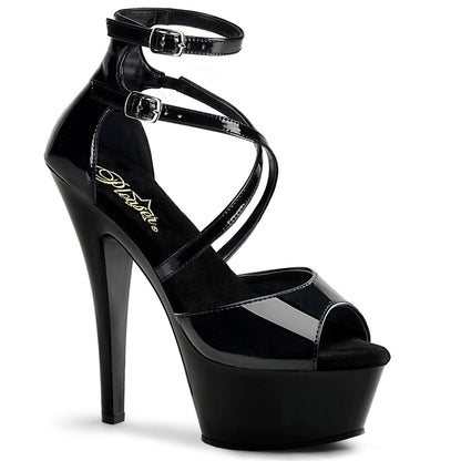 Pleaser Womens Sandals KISS-254 Blk Pat/Blk