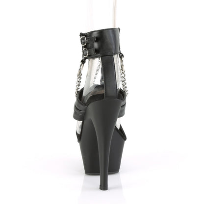 Pleaser Sandales pour femmes KISS-261 BLK FAUX CUIR / BLK MATTE