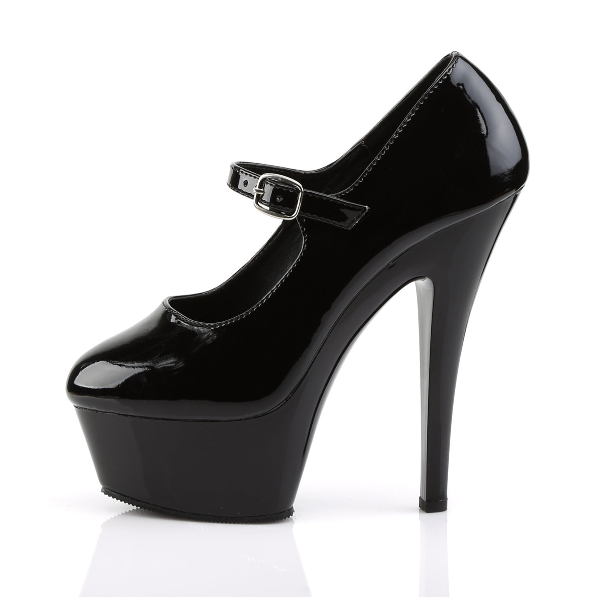 Pleaser Sandales pour femmes KISS-280 BLK PAT / BLK