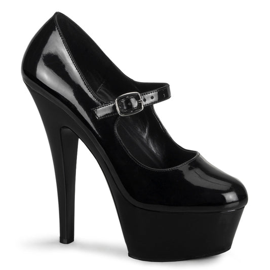 Pleaser Sandales pour femmes KISS-280 BLK PAT / BLK