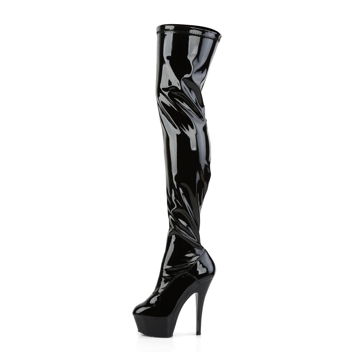 Pleaser Bottes pour femmes KISS-3000 blk str pat / blk