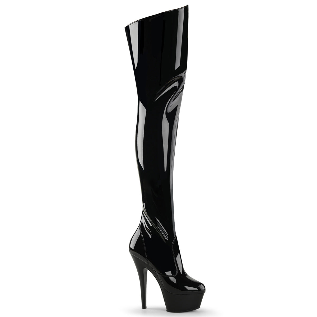 Pleaser Bottes pour femmes KISS-3010 BLK PAT / BLK