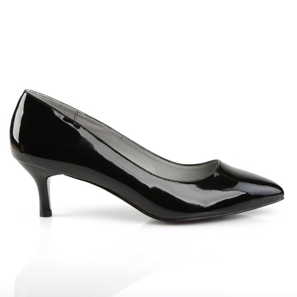 Pleaser Pink Label Womens Pumps KITTEN-01 Blk Pat
