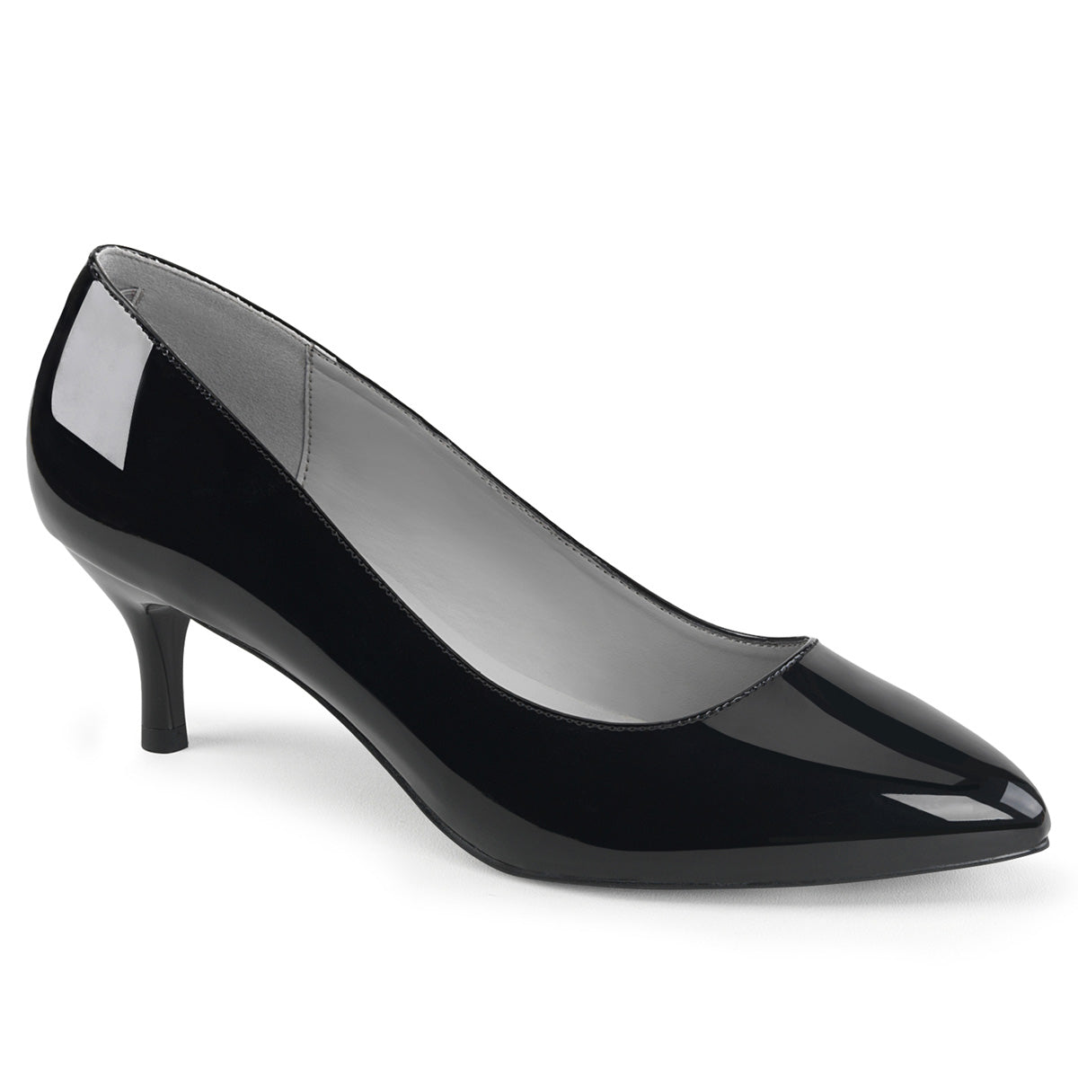 Pleaser Pink Label Womens Pumps KITTEN-01 Blk Pat