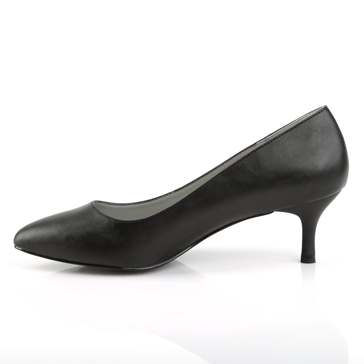 Pleaser Pink Label Womens Pumps KITTEN-01 Blk Faux Leather